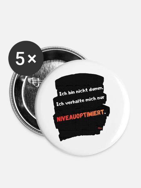 Ich bin nicht dumm – Niveauoptimiert - Buttons groß 56 mm (5er Pack) - Weiß