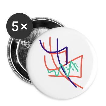 The Ultimate Abstract Art Gift - Buttons large 2.2''/56 mm (5-pack) - white - Front