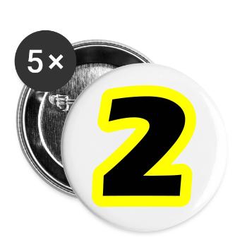 2 Number symbol - Buttons large 2.2''/56 mm (5-pack) - white - Front