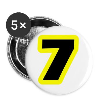7 Symbole numérique - Lot de 5 grands badges (56 mm) - blanc - Devant