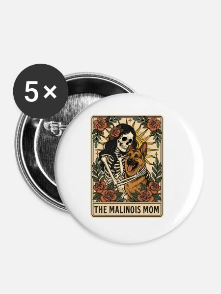 Der Malinois-Mama-Belgischer Schäferhund - Buttons groß 56 mm (5er Pack) - Weiß