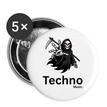 Grim Reaper Silhouette - Buttons large 2.2''/56 mm (5-pack) - white - Front