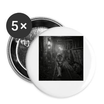Wildcat Mine Noir Vintage Animal Crime Series - Buttons large 2.2''/56 mm (5-pack) - white - Front