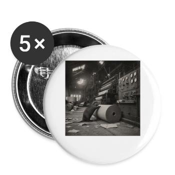 Beaver Paper Mill Industrial Retro Animal Crime - Lot de 5 grands badges (56 mm) - blanc - Devant