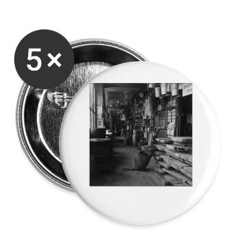 Beaver in the Wood Shop Vintage Retro Animal Crime - Buttons large 2.2''/56 mm (5-pack) - white - Front