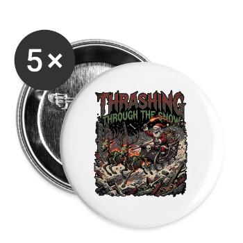 Le Père Noël du Heavy Metal - Lot de 5 grands badges (56 mm) - blanc - Devant