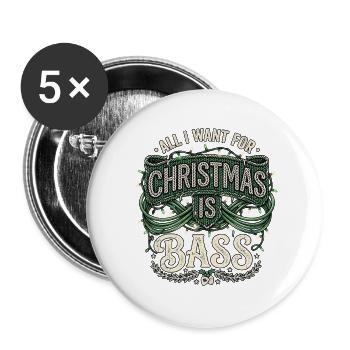 Bar de Noël - Lot de 5 grands badges (56 mm) - blanc - Devant