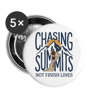 Trail Running - Courir après des sommes, pas des lignes d’arrivée - Lot de 5 grands badges (56 mm) - blanc - Devant
