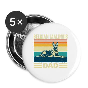 Belgian Malinois Dad Shepherd Dog Dad - Buttons large 2.2''/56 mm (5-pack) - white - Front