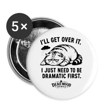 Mème du chat drôle | Probabilités sarcastiques | Cadeau Amoureux des chats - Lot de 5 grands badges (56 mm) - blanc - Devant