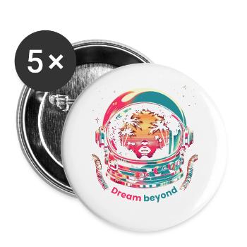 Cosmic Dreamer - Buttons large 2.2''/56 mm (5-pack) - white - Front