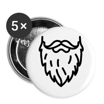 barbe - Lot de 5 grands badges (56 mm) - blanc - Devant