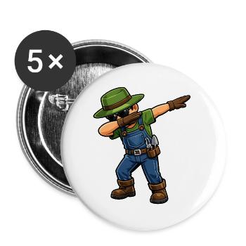 Dabbing Gärtner - Buttons groß 56 mm (5er Pack) - Weiß - Vorne