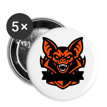 Blason de la mascotte de la chauve-souris - Lot de 5 grands badges (56 mm) - blanc - Devant