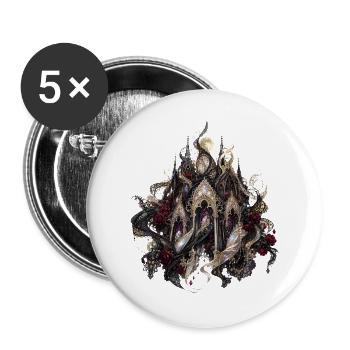 Cathédrale gothique florale - Lot de 5 grands badges (56 mm) - blanc - Devant