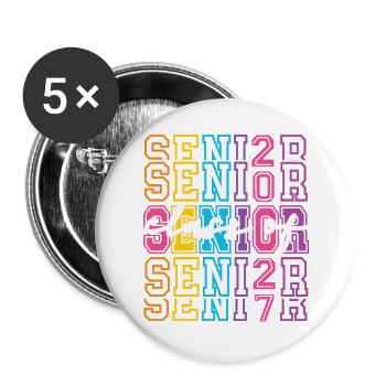Promotion 2027 Néon - Lot de 5 grands badges (56 mm) - blanc - Devant