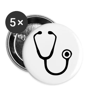 Stethoscope Doctor Doctor Medicine Specialist Gift - Buttons large 2.2''/56 mm (5-pack) - white - Front