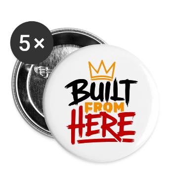 Built From Here Expression Of Pride & Authenticity - Buttons large 2.2''/56 mm (5-pack) - white - Front