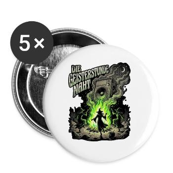 Halloween Hexen Party - Buttons groß 56 mm (5er Pack) - Weiß - Vorne