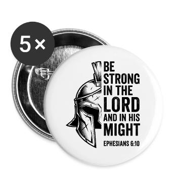 Starker Glaube Helm - Buttons groß 56 mm (5er Pack) - Weiß - Vorne