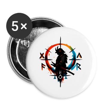 Silhouette de la roue chromatique dans Ink Splash - Lot de 5 grands badges (56 mm) - blanc - Devant