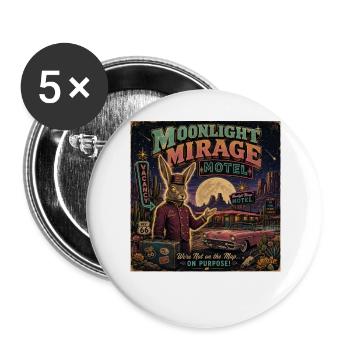 Vintage Motel Spruch Wüste Oldtimer Halloween - Buttons groß 56 mm (5er Pack) - Weiß - Vorne