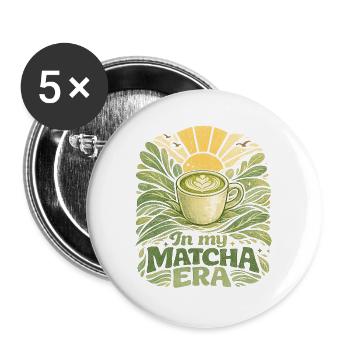 In my Matcha-era - Buttons groß 56 mm (5er Pack) - Weiß - Vorne