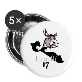 Ane Île de Ré Vintage - Lot de 5 grands badges (56 mm) - blanc - Devant