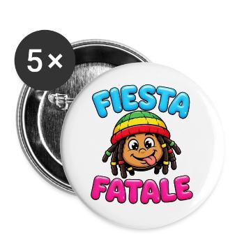 Fiesta Fatale Rasta Cartoon - Lot de 5 grands badges (56 mm) - blanc - Devant