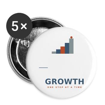 growth_design - Buttons groß 56 mm (5er Pack) - Weiß - Vorne