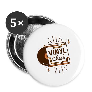 Vinylclub-Analog-Musikästhetik - Buttons groß 56 mm (5er Pack) - Weiß - Vorne