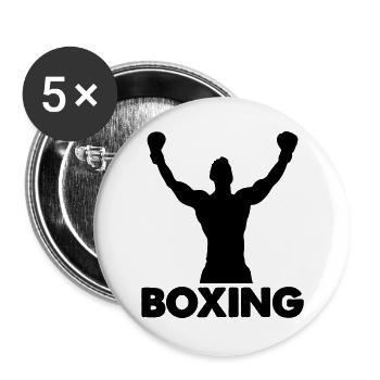 Boxing - Buttons groß 56 mm (5er Pack) - Weiß - Vorne