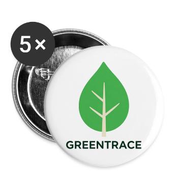 Grünspur-Grünblatt - Buttons groß 56 mm (5er Pack) - Weiß - Vorne
