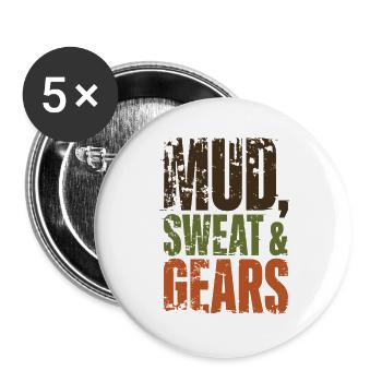 Mud Sweat Gears Gravel - Buttons groß 56 mm (5er Pack) - Weiß - Vorne