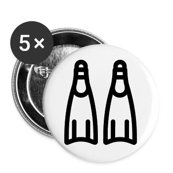 Schnorcheln - Buttons groß 56 mm (5er Pack) - Weiß - Vorne