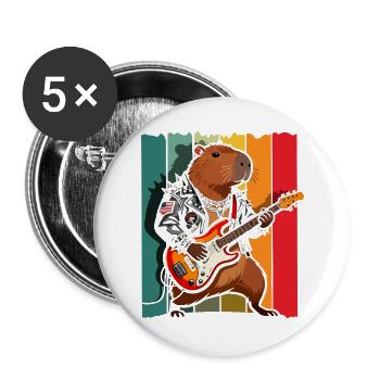 Life is Better with Capybaras - Süßes Nagetier - Buttons groß 56 mm (5er Pack) - Weiß - Vorne