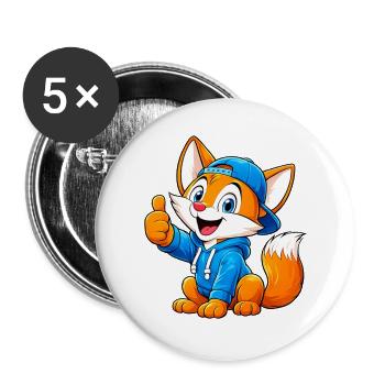 20_Miofox_Baby - Buttons groß 56 mm (5er Pack) - Weiß - Vorne