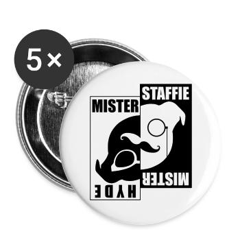 Mister Staffie Mister Hyde - 030 - Buttons large 2.2''/56 mm (5-pack) - white - Front