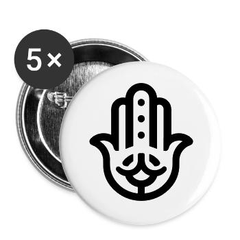 hand of Fatma Hamsa - Buttons large 2.2''/56 mm (5-pack) - white - Front