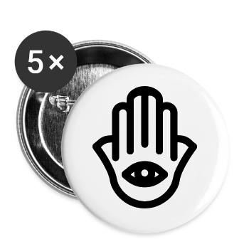 hand of Fatma Hamsa - Buttons large 2.2''/56 mm (5-pack) - white - Front
