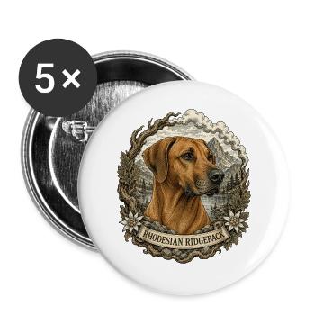 Rhodesian Ridgeback in Vintage Style - Buttons large 2.2''/56 mm (5-pack) - white - Front