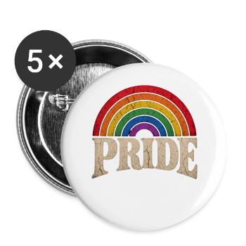 Pride Rainbow Gift for LGBTQ Community - Buttons large 2.2''/56 mm (5-pack) - white - Front