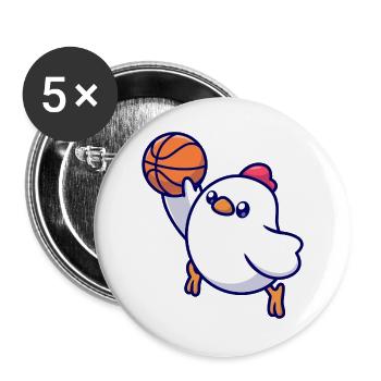 Basketball Chick Pop Art - Buttons large 2.2''/56 mm (5-pack) - white - Front