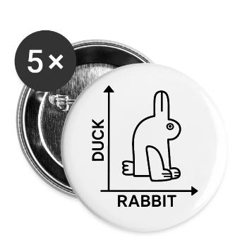 Nerd Duck Rabbit Math Physics Geek - Buttons large 2.2''/56 mm (5-pack) - white - Front