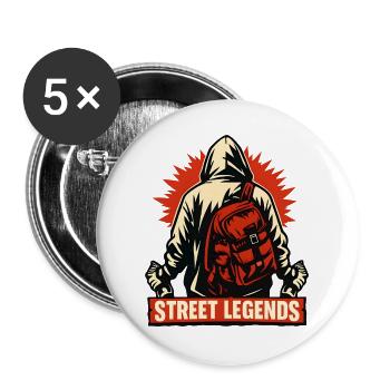 Street Legends Pullover Hoodie Motif - Buttons large 2.2''/56 mm (5-pack) - white - Front