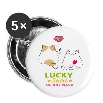 Amour des chats - Lot de 5 grands badges (56 mm) - blanc - Devant