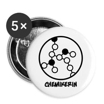 Chemikerin - Buttons groß 56 mm (5er Pack) - Weiß - Vorne