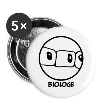 Biologe - Buttons groß 56 mm (5er Pack) - Weiß - Vorne