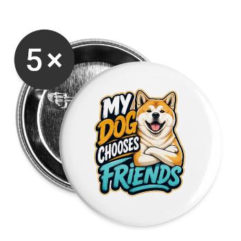 Akita - Buttons large 2.2''/56 mm (5-pack) - white - Front