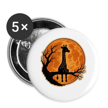 Giraffe with Full Moon Classic Halloween T-Shirt - Buttons large 2.2''/56 mm (5-pack) - white - Front